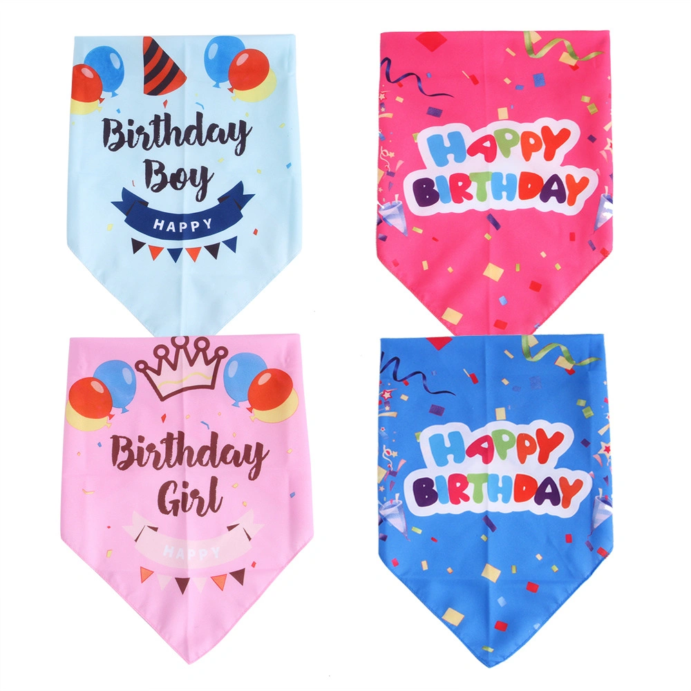 Wholesale Multiple Sizes Pet Washable Triangle Plaid Personalized Cotton Printed Customized Scarf Pet Dog Birthday Bandana Custom Logo Dog Bandana