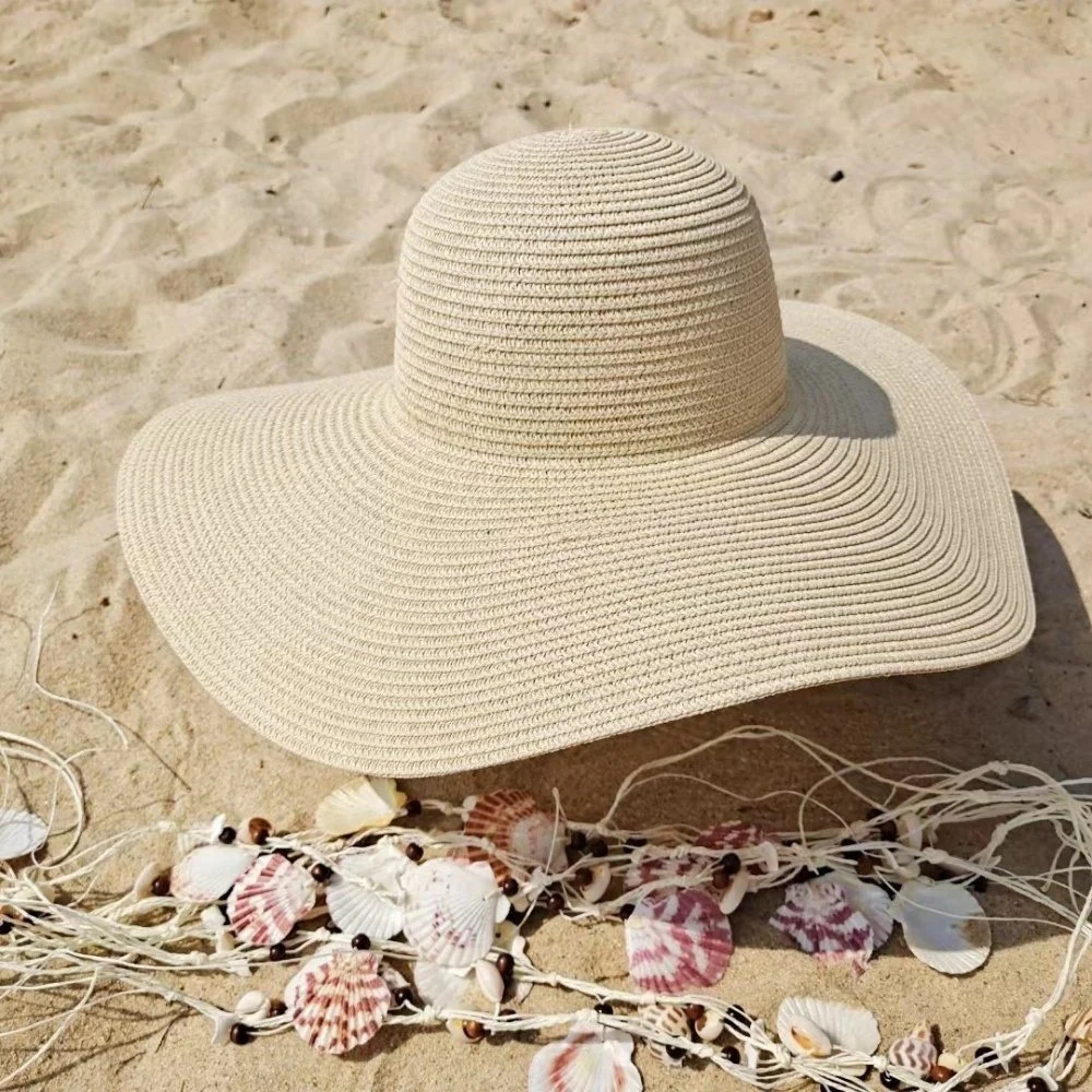 Women Summer Wide Brim Straw Sunhat Ladies Hats Travel Beach Ci23435