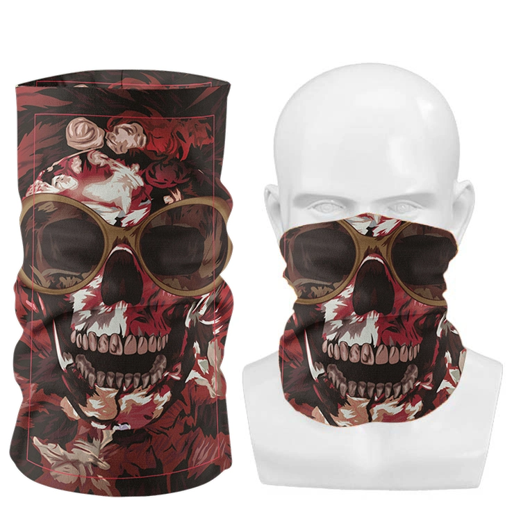 Wholesale Good Quality Fashion Blank Sublimation Custom Seamless Skull Face Cover Neck Gaiter Facemask Bandana for Men Women